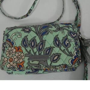 Vera Bradley Wallet Strap Wristlet Fan Flowers Pattern Retired